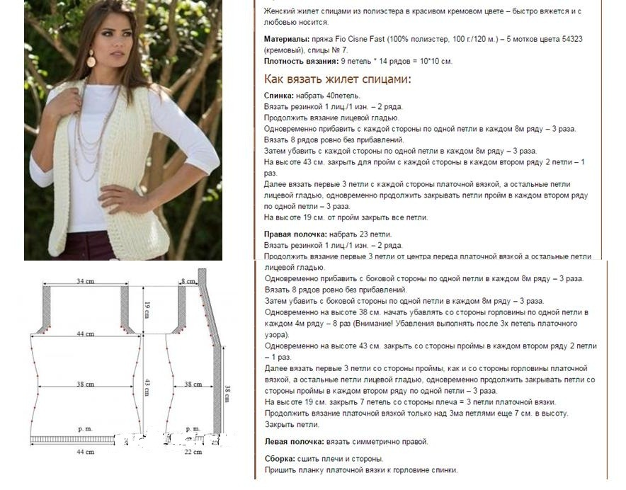 Простые жилеты спицами схемы и описание Женский жилет спицами: креативные модели, схема с описанием, узоры, фото. Как св