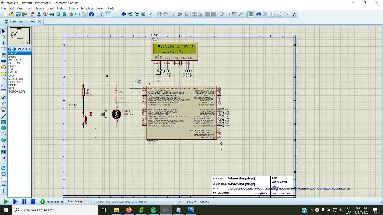 Протеус программа для электрических схем Uso de Fotoresistencia en Proteus - YouTube