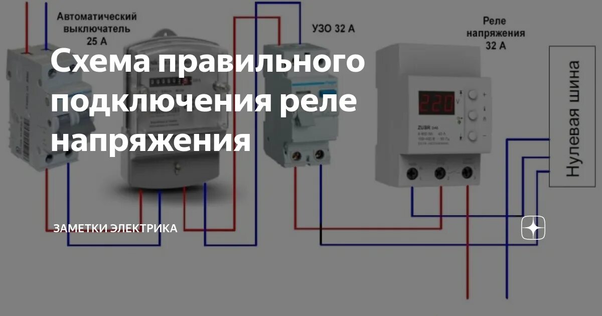 Противопожарное узо и реле напряжения схема подключения Реле напряжения для дома,квартиры.какое выбрать?электрощиты. сборка и проектиров