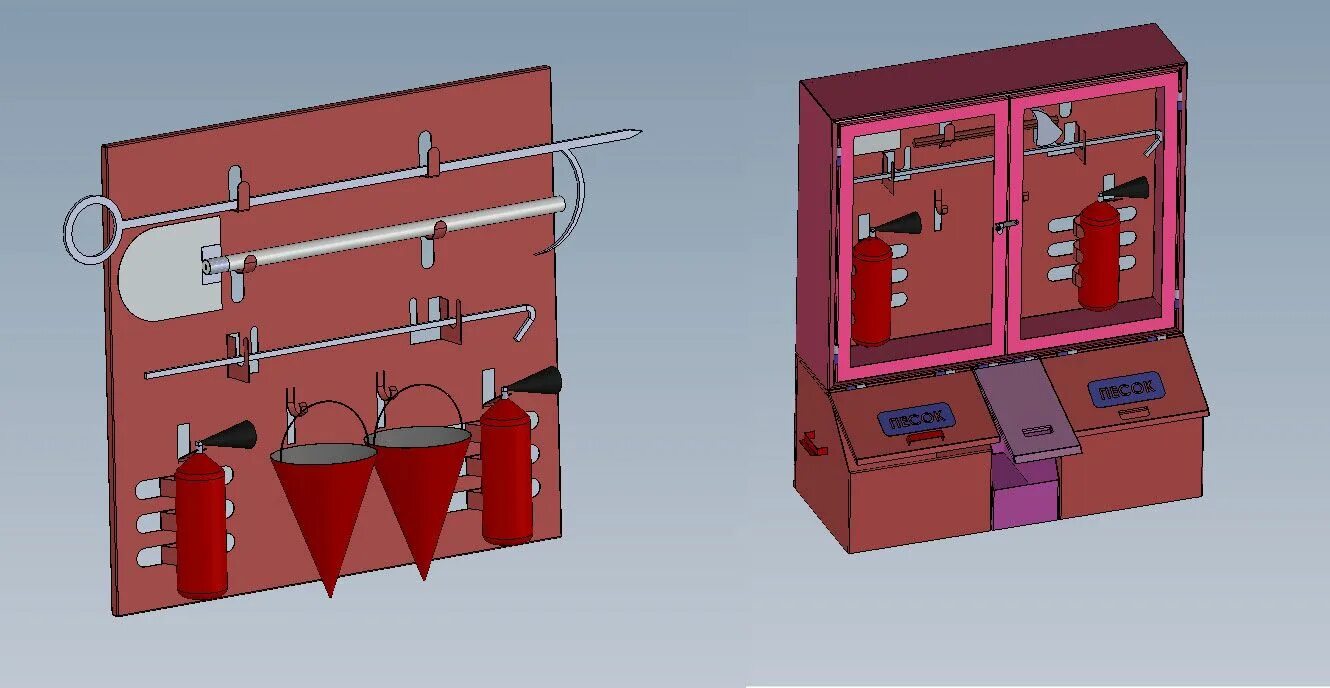 Противопожарный щит комплектация фото Пожарный щит - Чертежи, 3D Модели, Проекты, Пожарные и охранные системы Decor, H