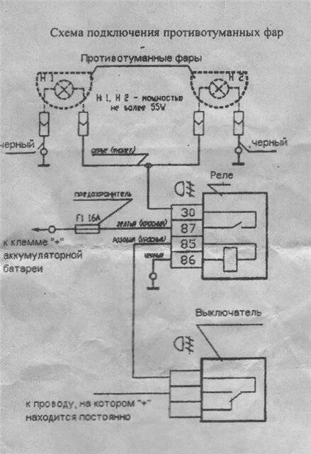 Противотуманные фары камаз схема подключения Противотуманные фары газель бизнес: установка, схема подключения