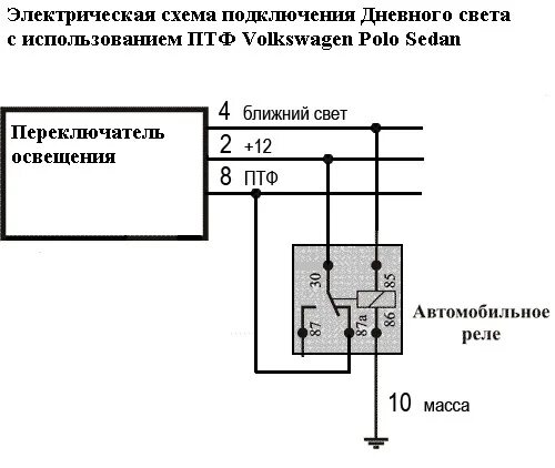 Противотуманные фары поло седан подключение Противотуманки в качестве дневных ходовых огней. - Volkswagen Polo Sedan, 1,6 л,