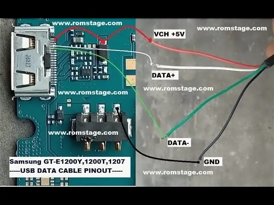 Проверка подключения зарядного устройства samsung Samsung GT E1200Y unlock password USB Data Cable Pinout - YouTube