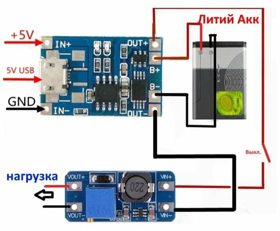 Проверьте подключение зарядного устройства Заряда TP4056 (с защитой) микроЮсб - купить в интернет-магазине по низкой цене н