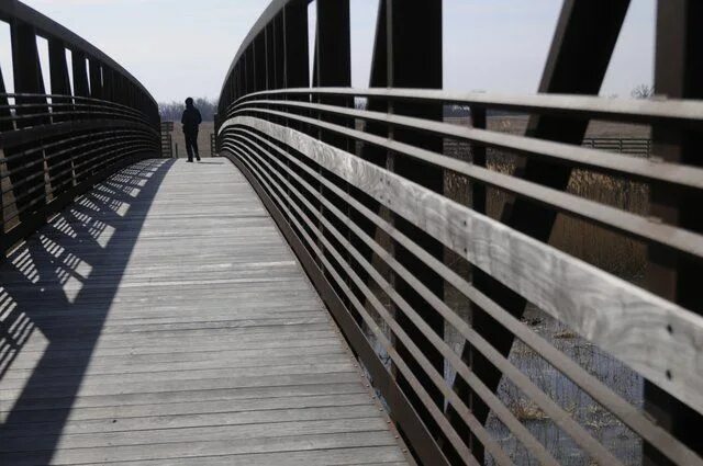 Провести линию на фото The right side of the bridge looks really close that you can see the water in it