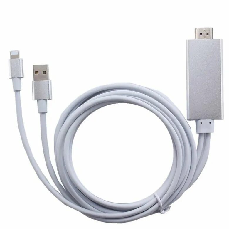 Провод для подключения айфона к компьютеру Адаптер hdmi на apple - купить в Тюмени, цена 500 руб., продано 22 сентября 2017