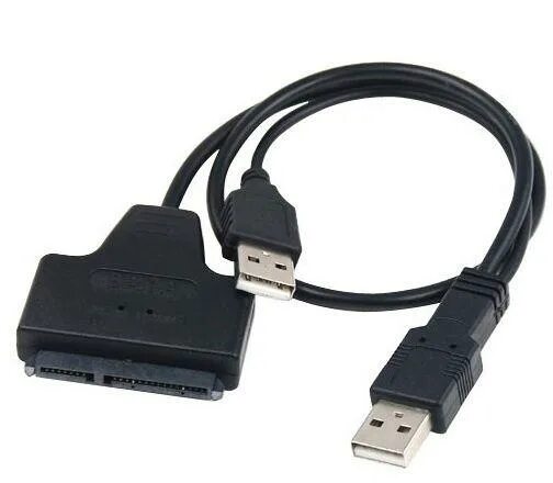 Провод для подключения диска через usb Кабель USB 2,0+2,0 на SATA для подключения жесткого диска (id 60672330), купить 