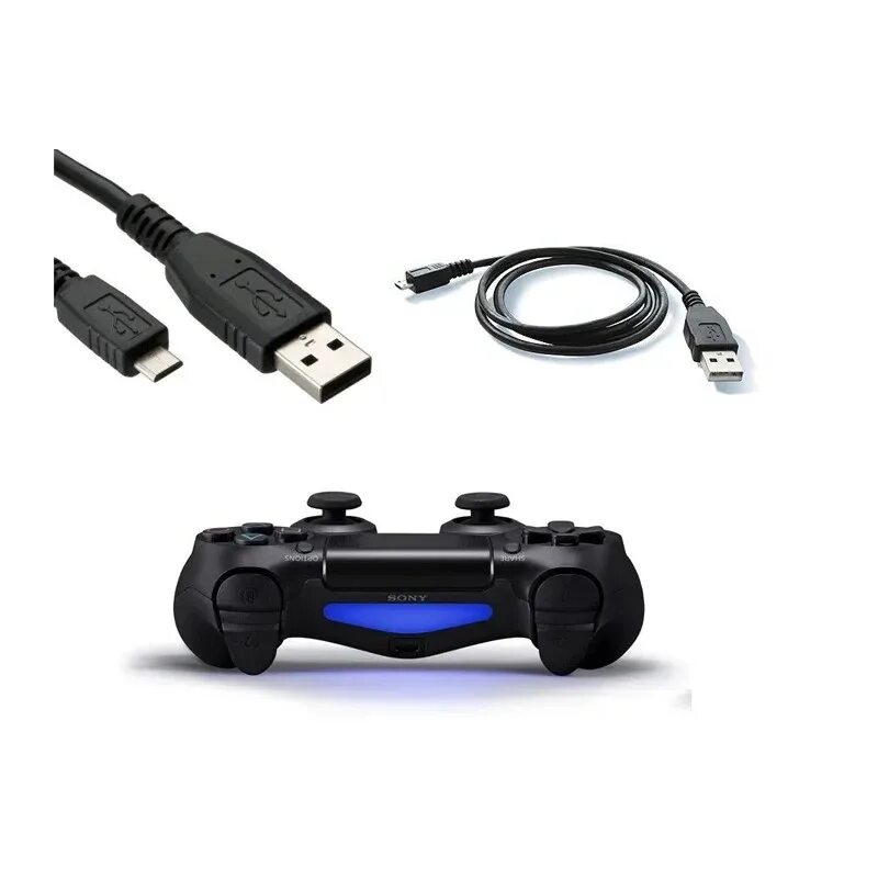 Провод для подключения джойстика к пк USB-кабель для подзарядки Dualshock 4 (PS4) 3 метра (id 110646065)