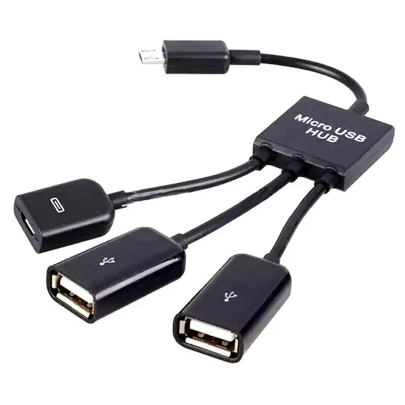 Провод для подключения флешки Micro usb-хаб 3 в 1 USB зарядка OTG концентратор кабеля адаптер конвертер для см