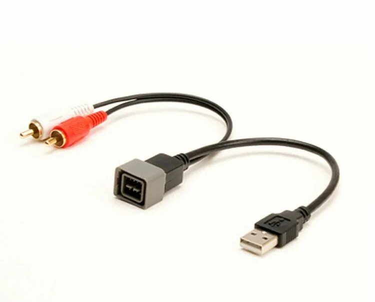 Провод для подключения флешки Переходник для подключения USB AUX к нештатной магнитоле Lada, Nissan