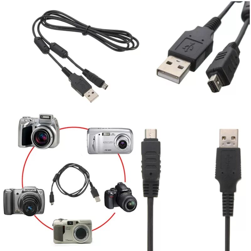 Провод для подключения камеры к компьютеру USB дата кабель для фотоаппаратов