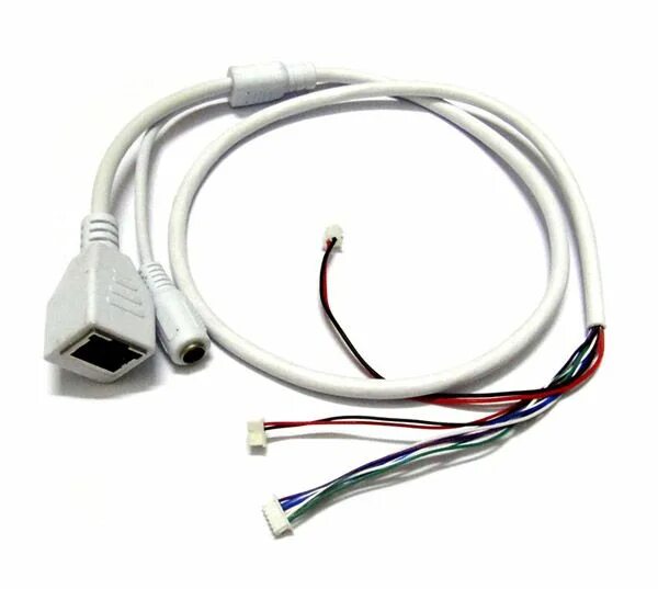 Провод для подключения камеры видеонаблюдения CCTV IP network Camera PCB Module video power cable RJ45 female & DC male connec