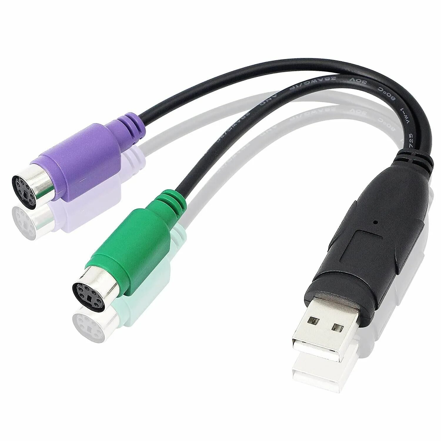 Провод для подключения клавиатуры Кабель PS/2-USB Разъем PS2 Активный USB-адаптер Dual PS/2 Клавиатура M-ouse Скан