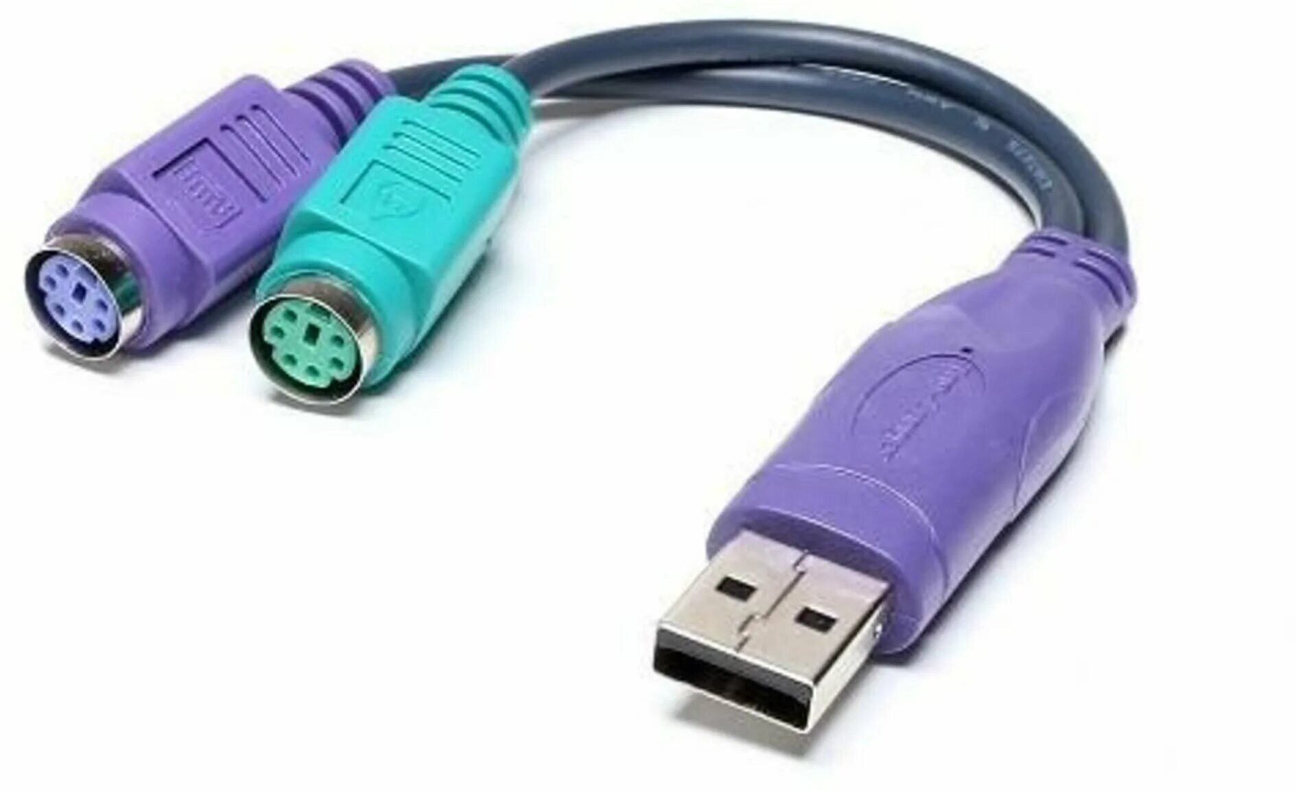 Провод для подключения клавиатуры Переходник USB-A - PS/2, 115мм, для подключения клавиатур/мышей с интерфейсом PS