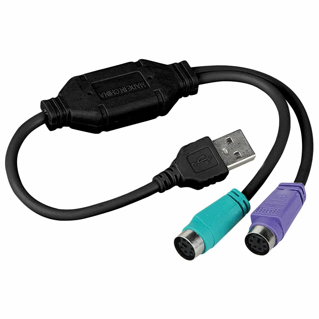 Провод для подключения клавиатуры USB Male To PS/2 PS2 Female Converter Cable Cord Converter Adapter Keyboard - On