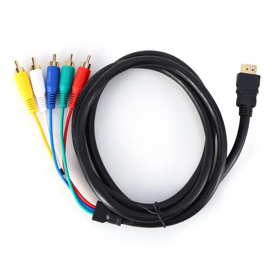 Провод для подключения колонки к телевизору HDMI Male to 5 RCA Cable of 5FT / 1.5M HDMI Male to 5 RCA Male RGB Audio Video A