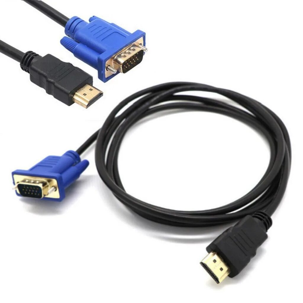 Провод для подключения компьютера к телевизору Кабель HDMI-VGA HD-15 D-SUB Видеоадаптер HDMI-кабель 1,5 м для ПК/HDTV-монитора 