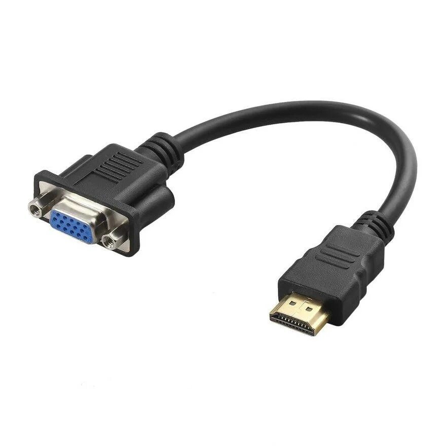 Провод для подключения монитора к ноутбуку Черный прочный легкий HDMI-совместимый разъем "папа-VGA" D-SUB 15 контактов "мам