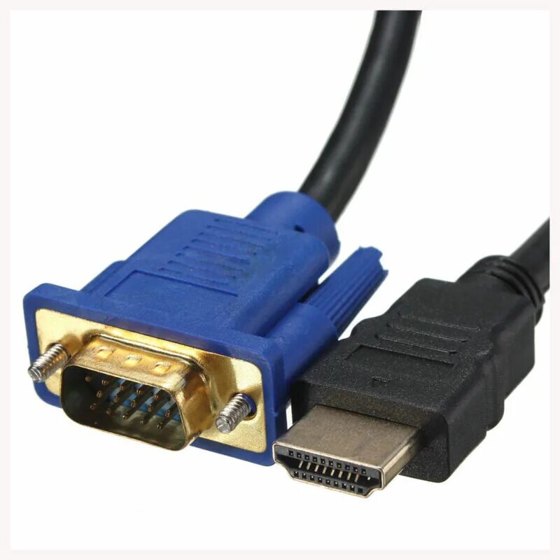 Провод для подключения пк к монитору ✔ Gold HDMI Male to VGA Male 15 Pin Video Adapter Cable 1080P 6FT For TV DVD BOX