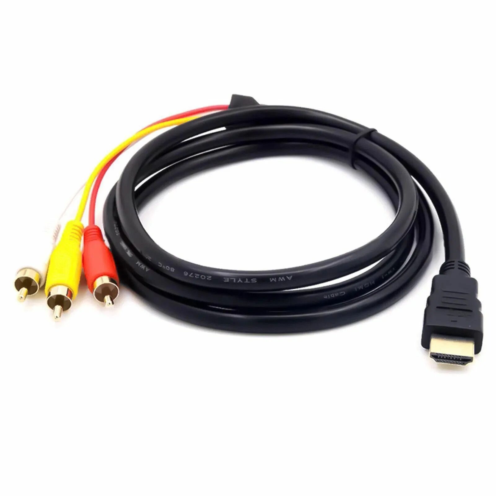 Провод для подключения приставки тв Кабель HDMI, RCA hdmi на 3rca - купить по низкой цене в интернет-магазине OZON (