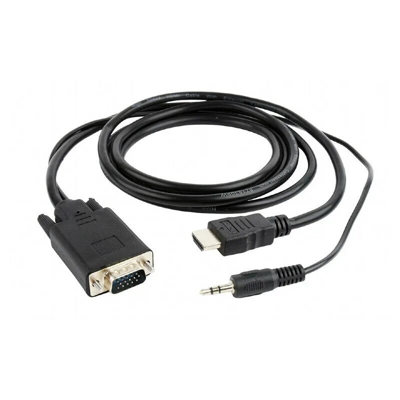 Провод для подключения проектора к ноутбуку Кабель Gembird Cablexpert HDMI-VGA 19M/15M + 3.5Jack 1.8m Black A-HDMI-VGA-03-6 