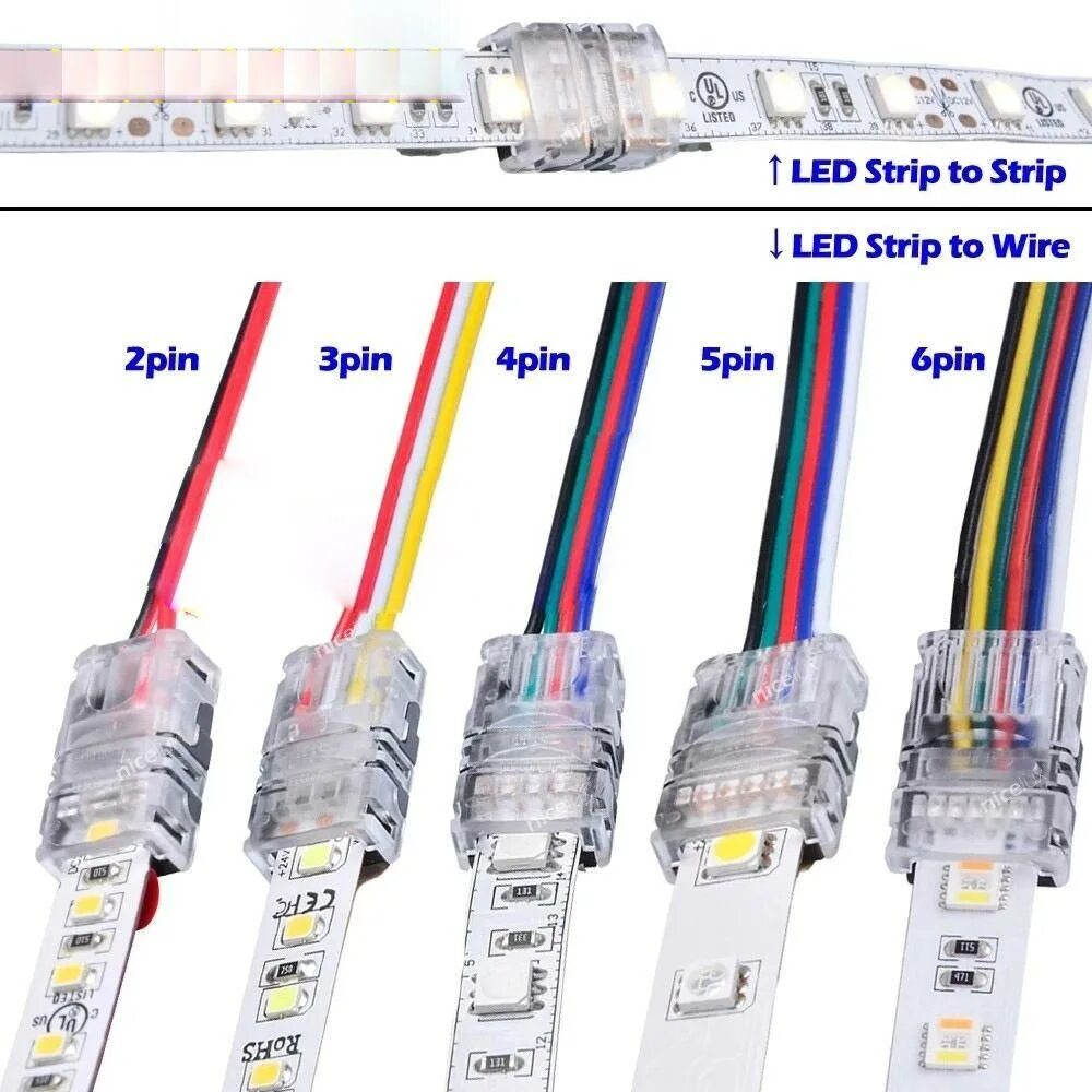 Провод для подключения светодиодной ленты Купить RGBWW 3528 Терминальное соединение 5050 Соединители светодиодных лент Сое