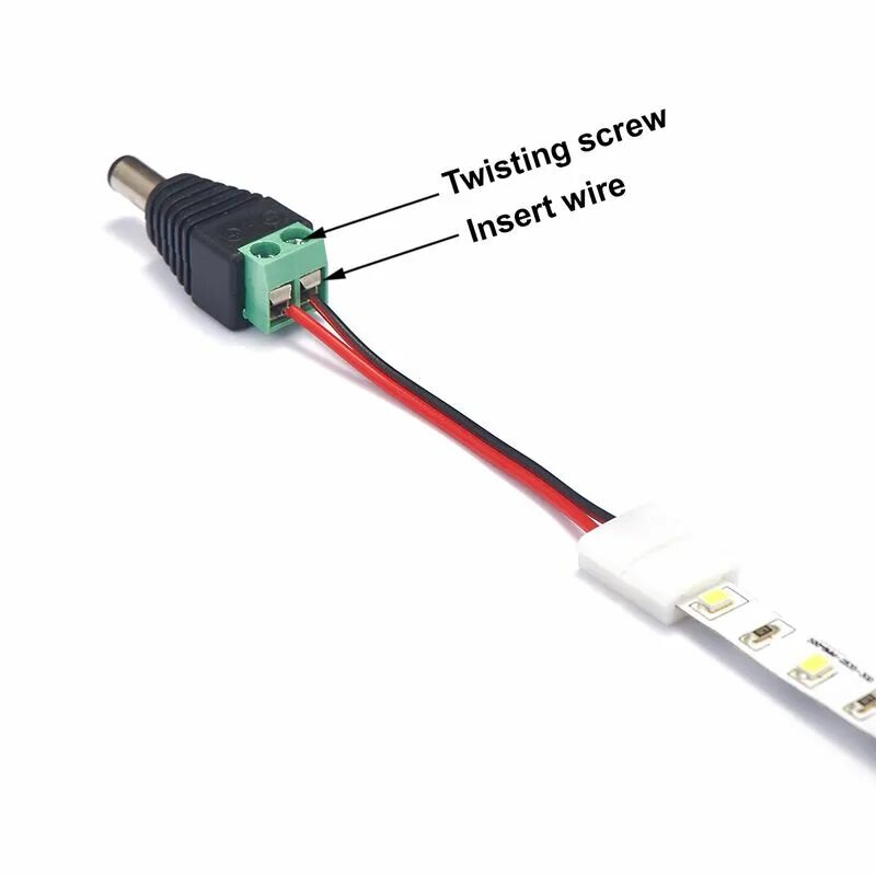 Провод для подключения светодиодной ленты 12в 50pcs RGB LED Strip 12V DC Connector 5.5mm x 2.1mm DC Power Connectors Female Ma