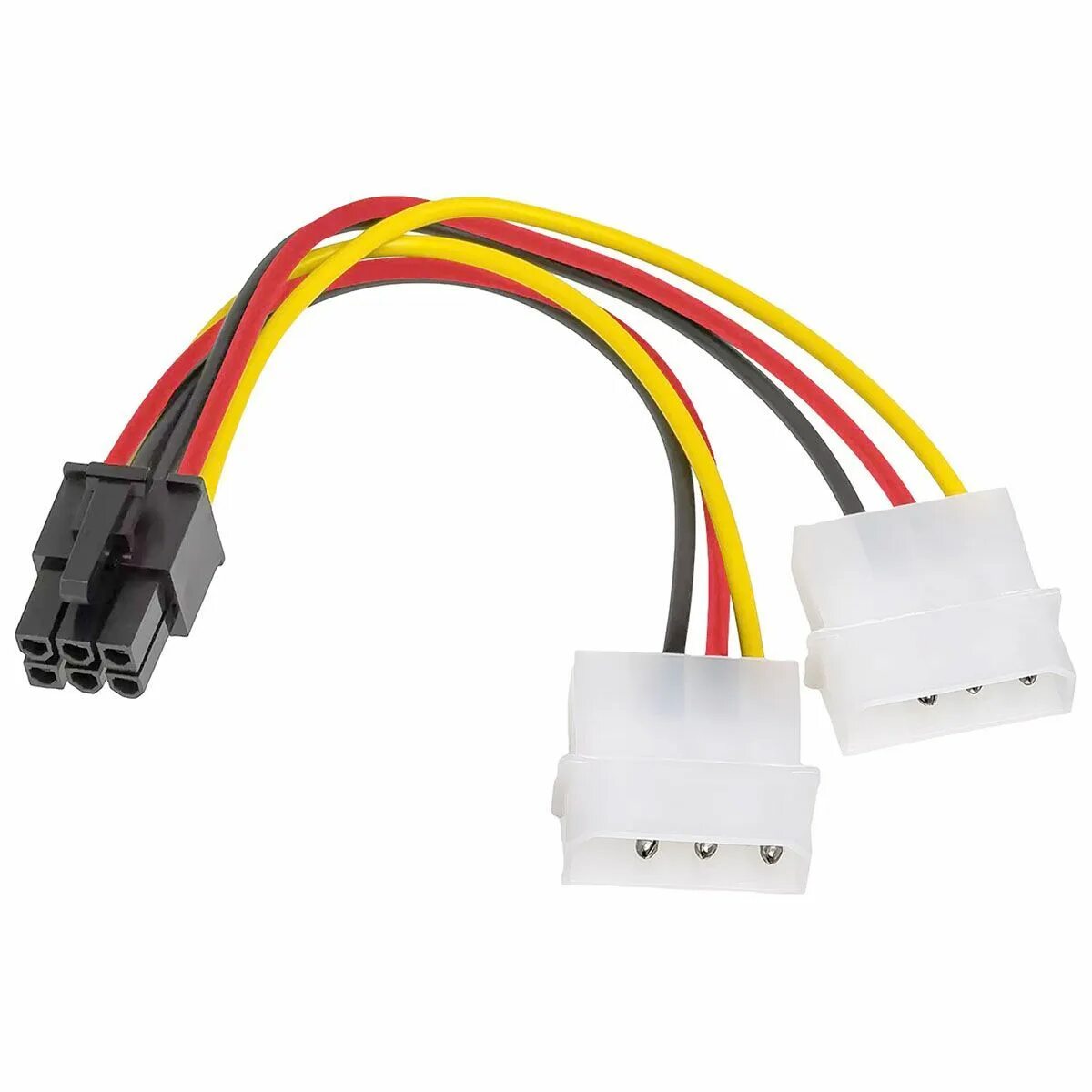 Провод для подключения видеокарты к блоку питания Кабель PCI-E BaseTech Кабель-переходник питания (адаптер) 2xMolex(F)-PCI-E 6-pin