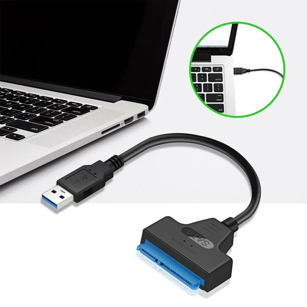 Провод для подключения жесткого диска к ноутбуку Купить Кабель SATA-USB/Type-C 3,0, адаптер для жесткого диска, кабель-конвертер,