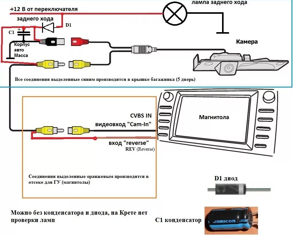 Провод подключения камеры к магнитоле андроид Подключение задней камеры на автомагнитоле