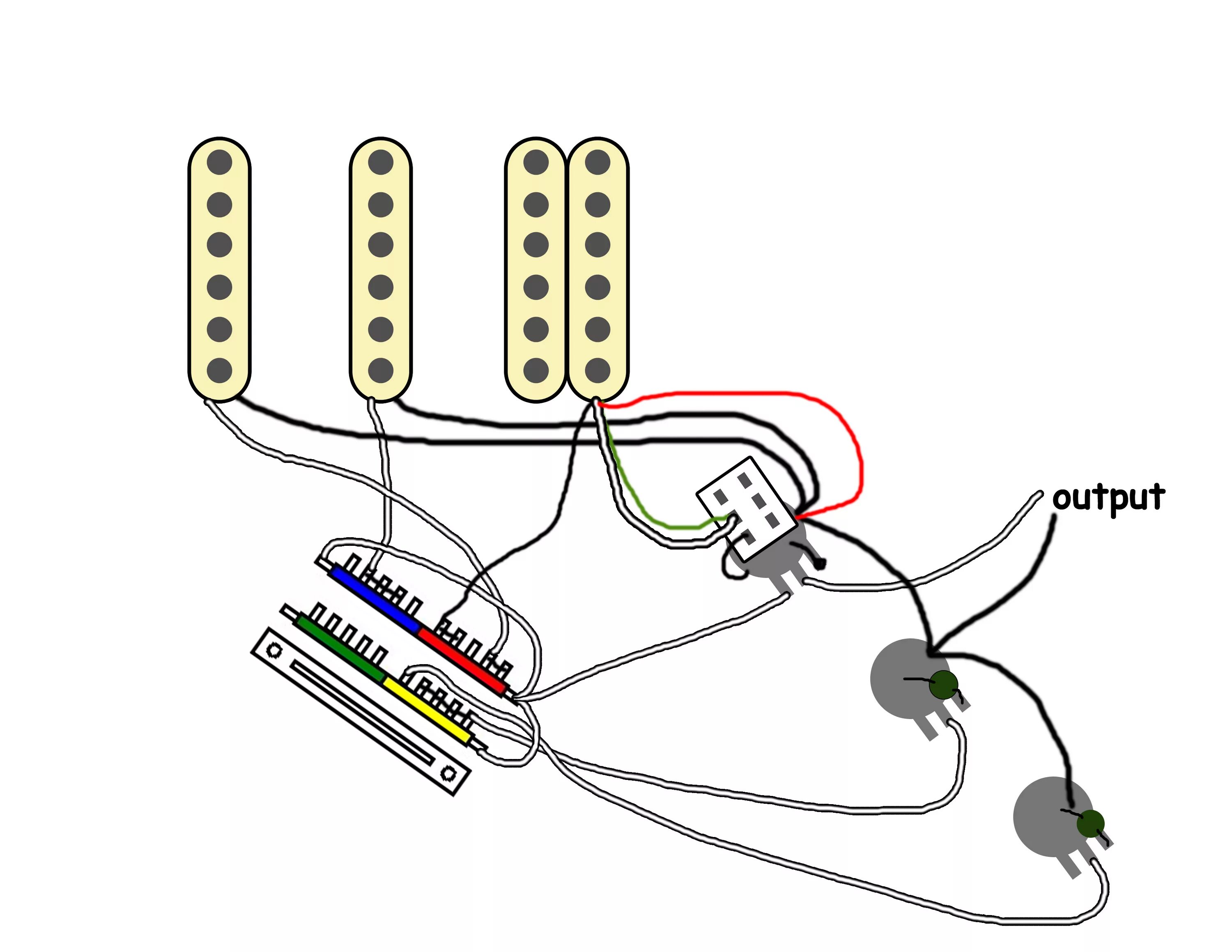 Провода для распайки темброблока HSS w/ Super switch and Coil Tap Question