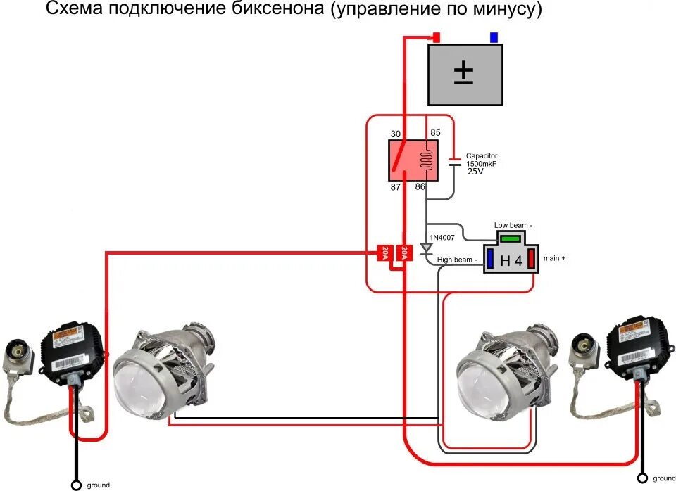 Провода подключения би лед линз Установил передние фары и светодиодные туманки - Suzuki Swift (3G), 1,2 л, 2014 