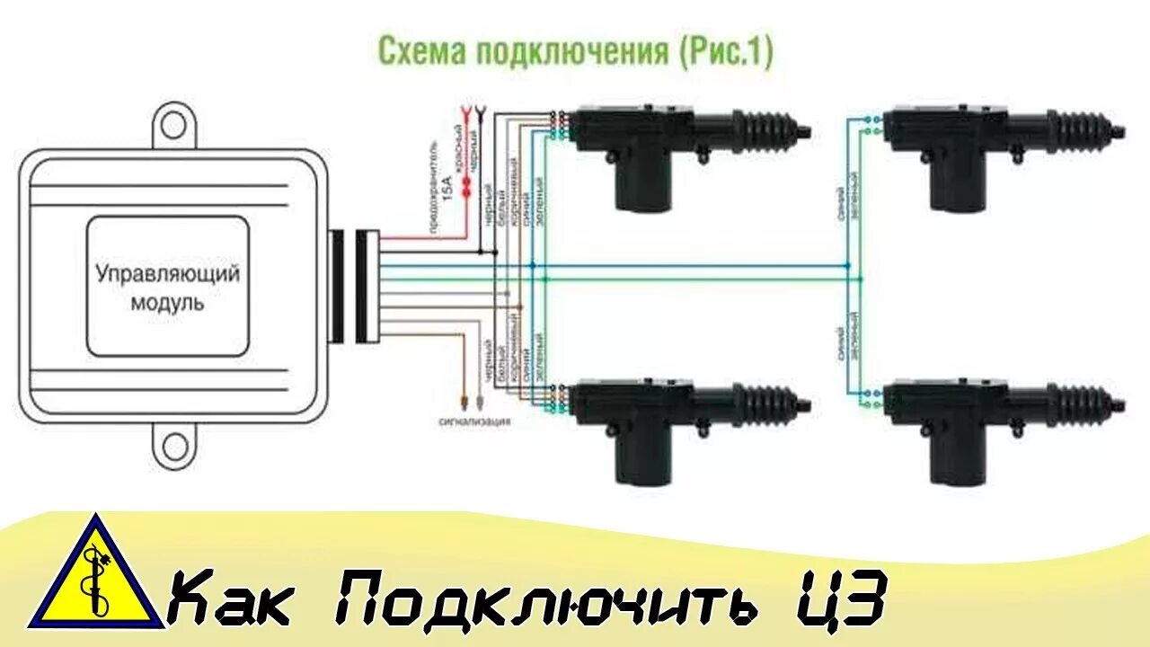 Провода подключения центрального замка Как Подключить цз Своими Руками. Схема подключения центрального замка. - YouTube