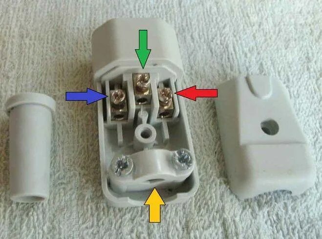 Провода в вилке по цветам как подключить Как подсоединить трехжильный провод к вилке фото - DelaDom.ru