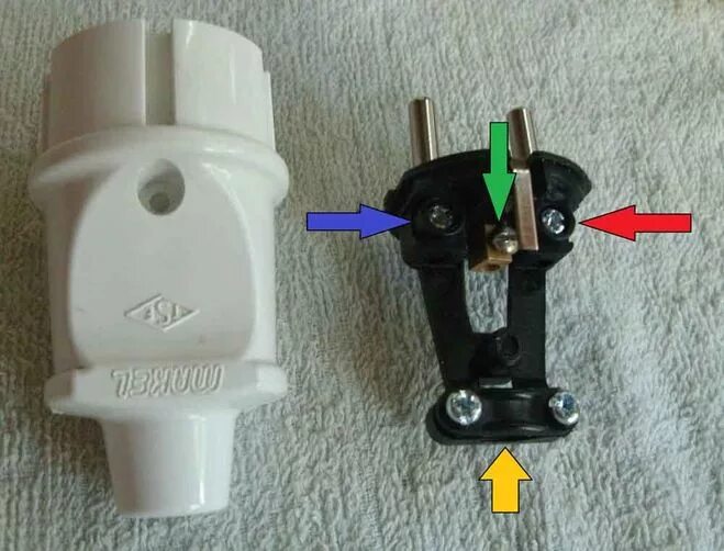 Провода в вилке по цветам как подключить Как собрать вилку HeatProf.ru