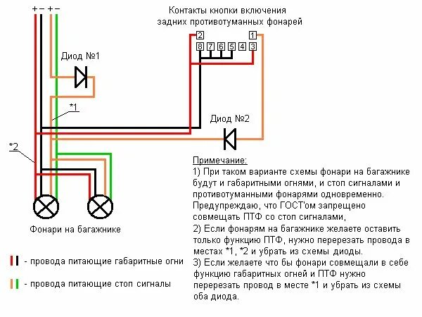 Провода задних фонарей фонарей схема подключения Задние ПТФ в Premio 2004 by Серега - Фотография 3 из 36 ВКонтакте