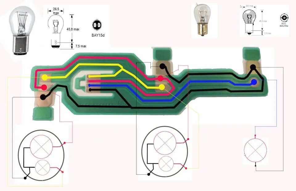 Провода задних фонарей фонарей схема подключения Задние фонари.Лечим вечную болячку платы - Lada 2115, 1,6 л, 2010 года стайлинг 