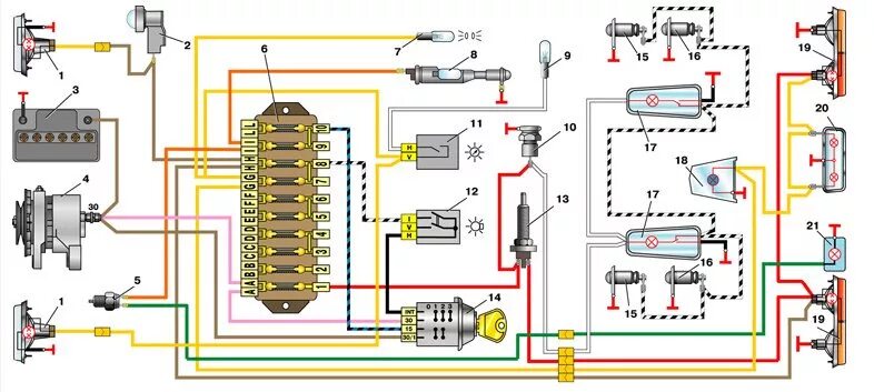 Проводка 21011 схема Подсветка в ноги ч.1 - Lada 2101, 1,2 л, 1978 года электроника DRIVE2