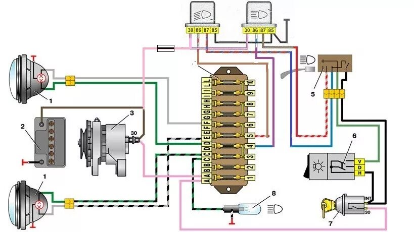 Проводка 21011 схема Установка реле фар. - Lada 21011, 1,3 л, 1980 года электроника DRIVE2