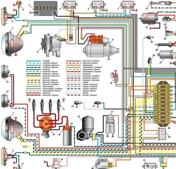 Проводка 21011 схема Проводка 2106 карбюратор: найдено 89 картинок