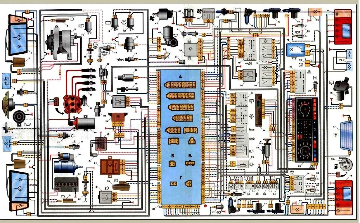 Проводка 2109 инжектор схема Какие провода идут на аккумулятор ваз 2109 - фото - АвтоМастер Инфо