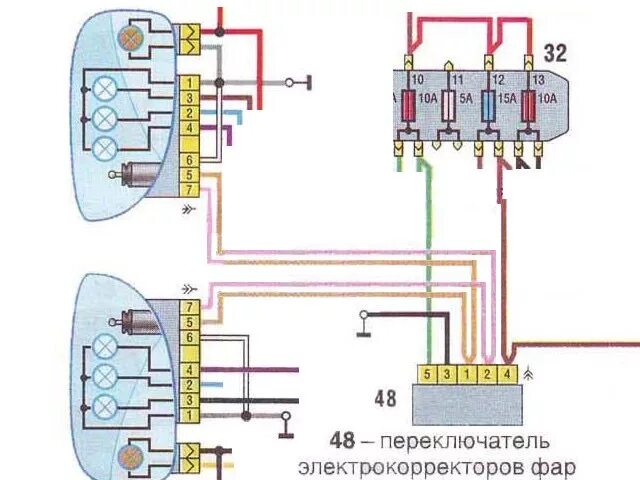 Проводка фар приора схема Электро корректор фар Соболь, Газель - ГАЗ Соболь, 2,3 л, 2000 года электроника 