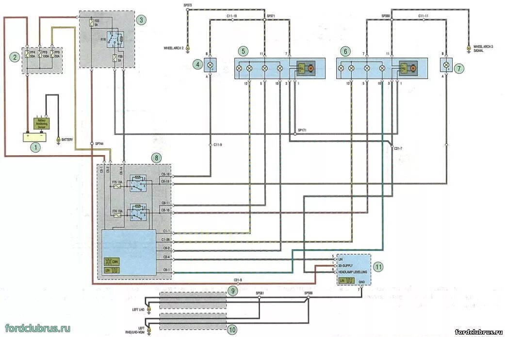 Проводка форд фокус 3 схема Схема Блок-фары Форд Фокус 3