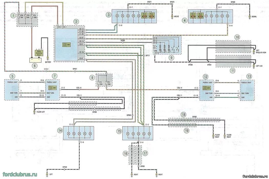 Проводка форд фокус 3 схема Схема Наружное освещение Форд фокус 3