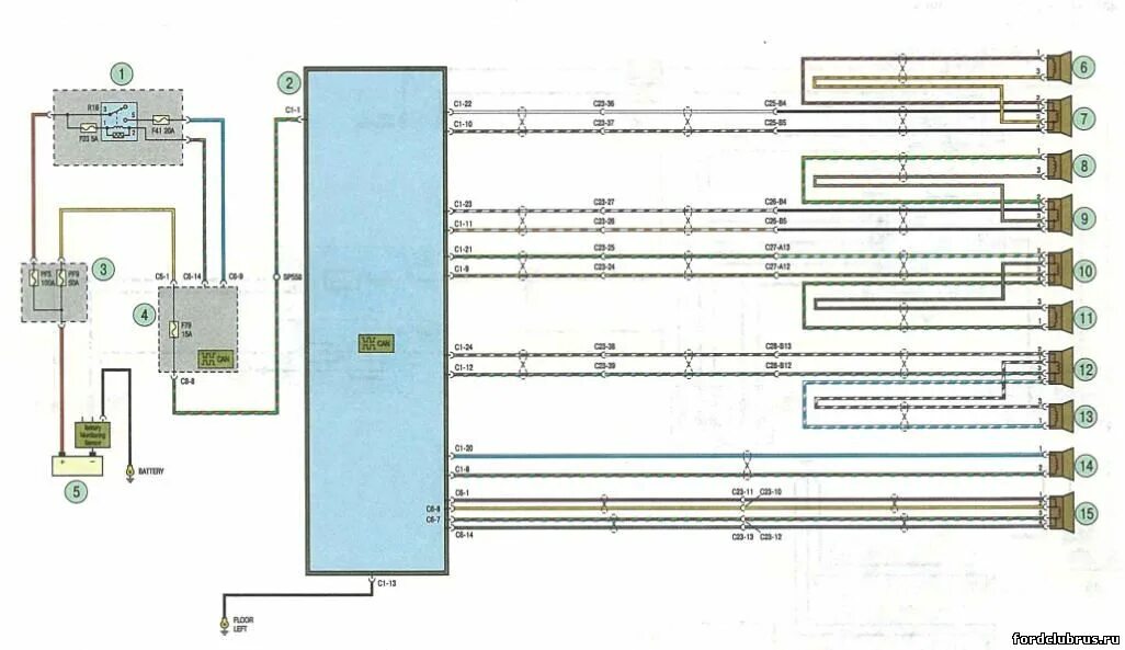 Проводка форд фокус 3 схема Схема аудиосистема Форд фокус 3