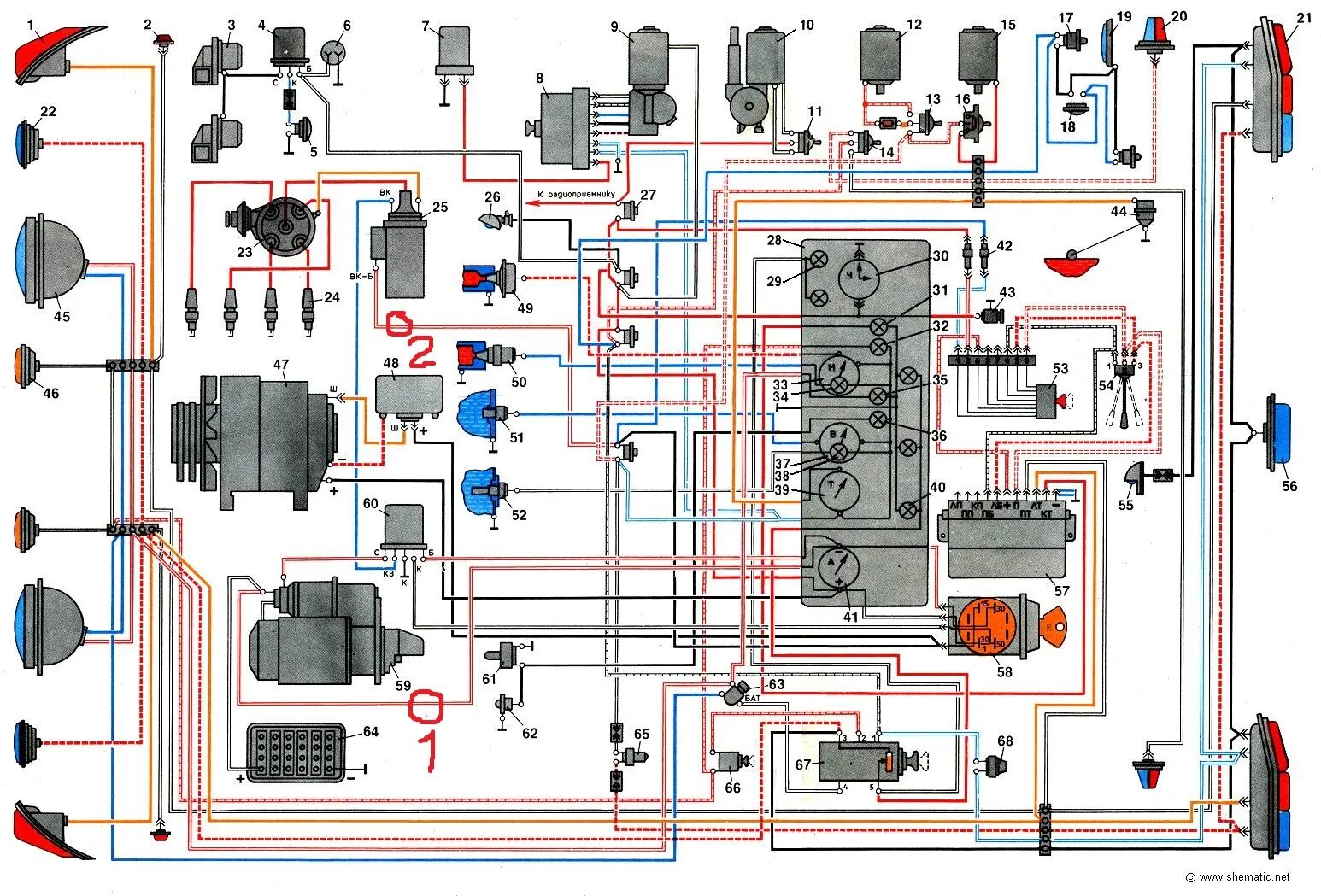 Проводка газ 3307 схема цветная #18 Электрика часть 2 - ГАЗ 2401, 4 л, 1974 года электроника DRIVE2