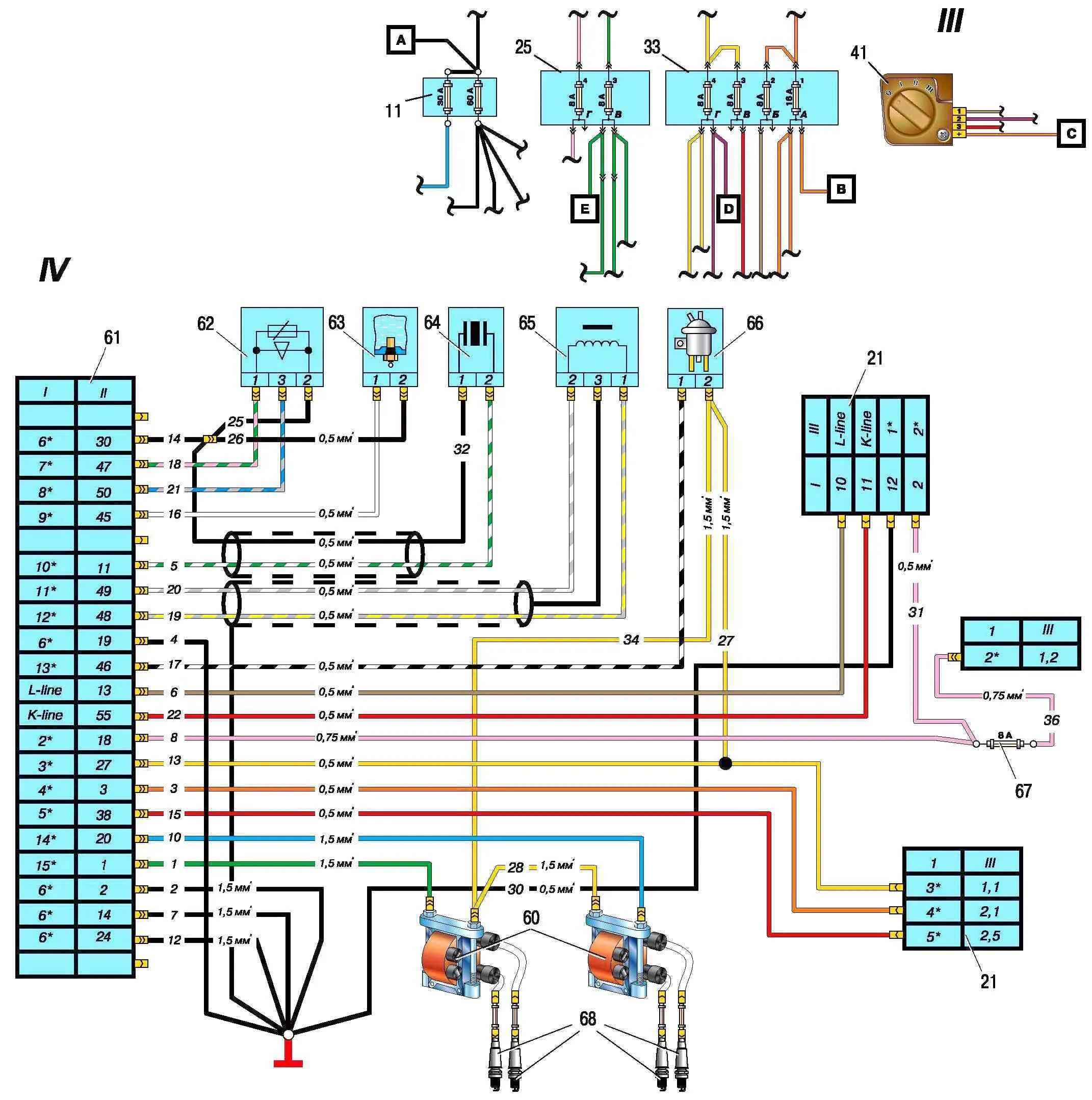 Проводка газель 406 схема Microprocessor ignition system ZMZ-406