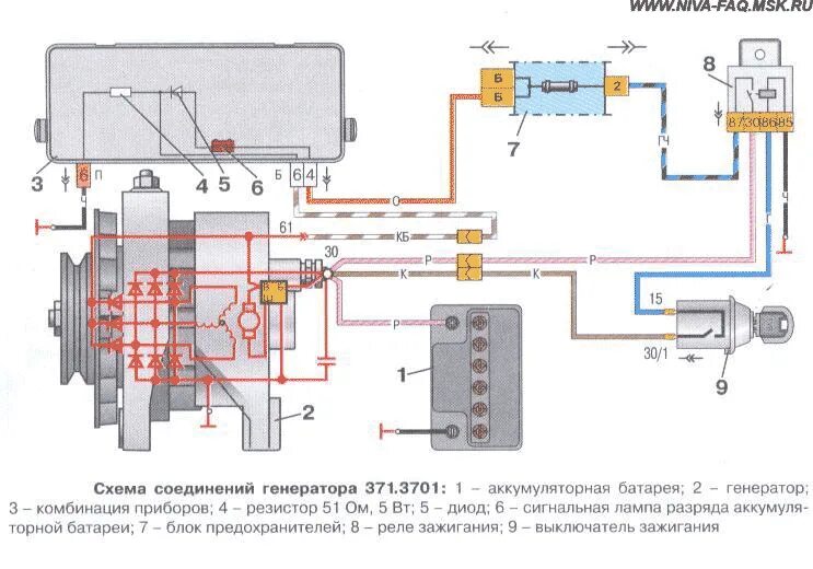 Проводка генератора нива схема 3713701 Генератор ВАЗ 21213 КЗАТЭ Запчасти на DRIVE2