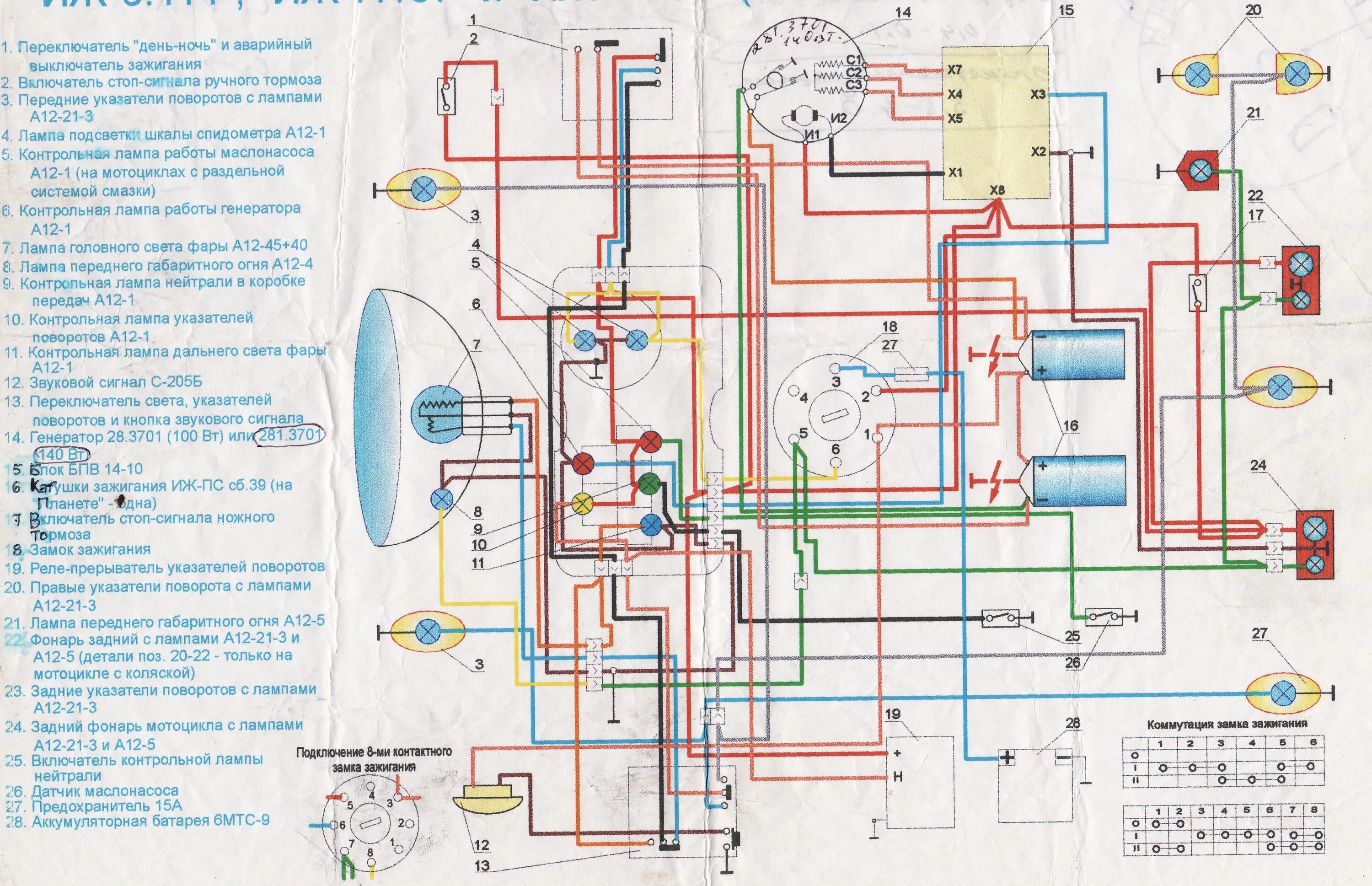 Проводка иж юпитер 5 схема подключения детальная Электрика " Советские мотоциклы - Мотоциклы Иж, Урал, Днепр, Минск, Восход - рем