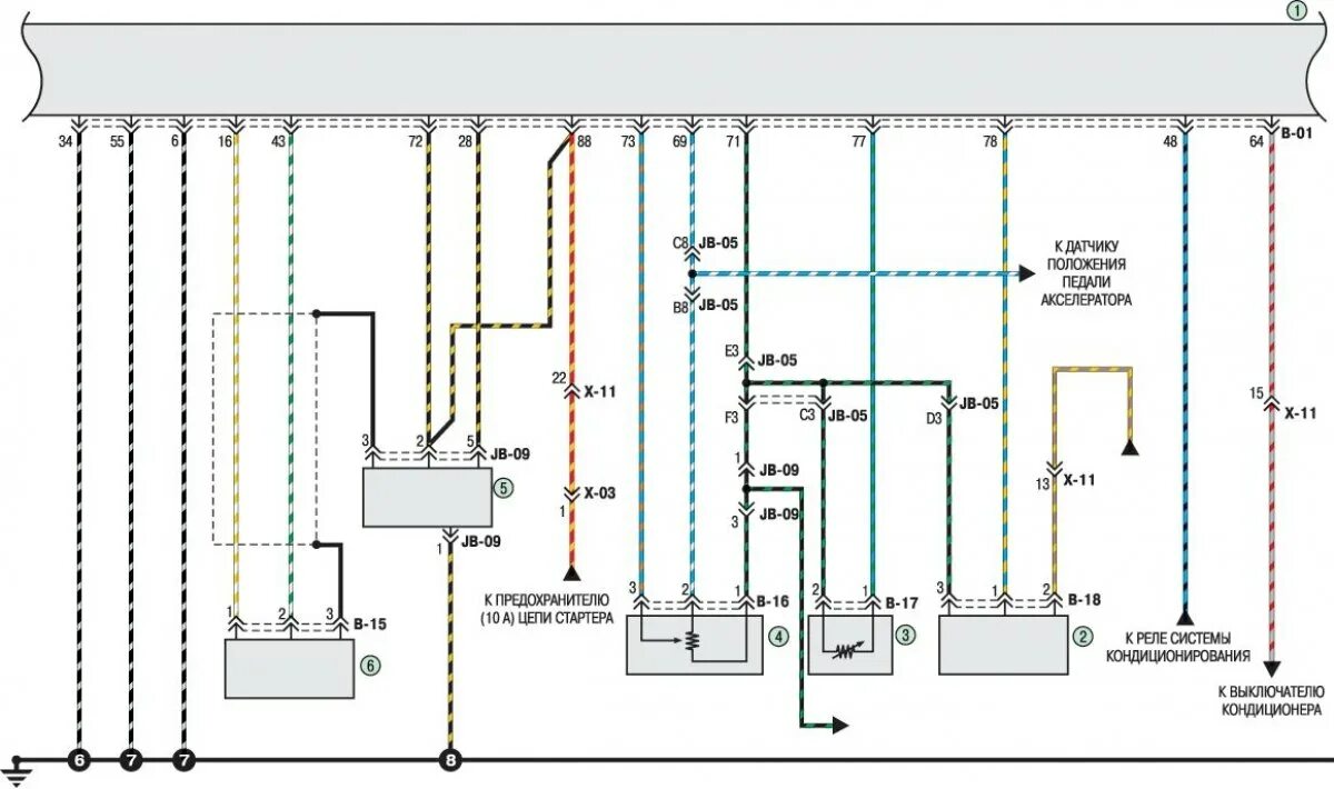 Проводка киа спектра схема Scheme 18a. Engine management connections (Kia Spectra 2000-2009: Electrical equ